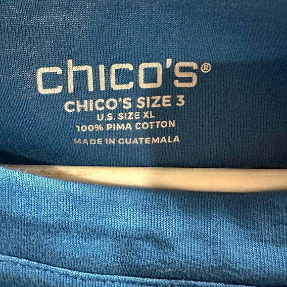 Chico's Vibrant Blue Long Sleeve Top - Picture 2 of 2